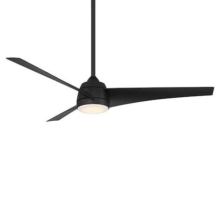 Sonoma 3-Blade Smart Ceiling Fan 56in Matte Black With 3000K LED Light Kit And Remote Control